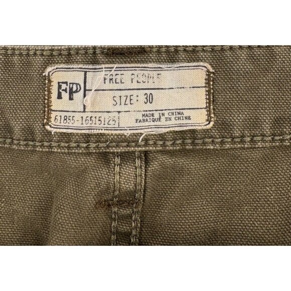 Free People Olive Denim Green Frayed Hem Mini Skirt Size 30 Cotton - Picture 2 of 5